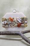 Buy Adwita Bags & Jewels White Stone Meena Mosaic Crystal Embellished Clutch at Aza Fashions Buy_Adwita Bags & Jewels_White Stone Meena Mosaic Crystal Embellished Clutch _at_Aza_Fashions