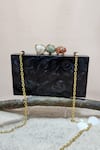 Shop Adwita Bags & Jewels Black Pebble Stone And Jaal Embellished Clutch at Aza Fashions Shop_Adwita Bags & Jewels_Black Pebble Stone And Jaal Embellished Clutch _at_Aza_Fashions
