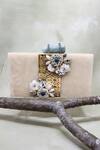 Buy Adwita Bags & Jewels Beige Moraccan Bloom Embellished Clutch at Aza Fashions Buy_Adwita Bags & Jewels_Beige Moraccan Bloom Embellished Clutch _at_Aza_Fashions
