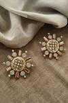 Bblingg_Gold Plated Crystals, Smocking Rubaina Kundan Stud Earrings _Online