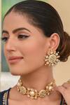 Buy_Bblingg_Gold Plated Crystals, Smocking Rubaina Kundan Stud Earrings _Online