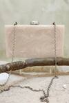 Shop_Adwita Bags & Jewels_White Mother Of Pearl Rhea Embellished Clutch _at_Aza_Fashions