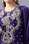 Buy_Ridhi Mehra_Purple Embroidery, Sequins Round Neck Floral Kurta Sharara Set _Online_at_Aza_Fashions