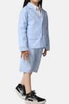 Buy Petite Pomme Blue Linen Blazer And Shorts Set Online at Aza Fashions Buy_Petite Pomme_Blue Linen Blazer And Shorts Set _Online_at_Aza_Fashions