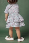 Shop_Petite Pomme_Blue Linen Tiered Giraffe Print Girls Dress _at_Aza_Fashions