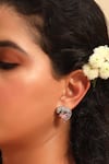 Buy_MODARTA_Diamond Studded Tiger Design Earrings _at_Aza_Fashions