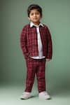 Petite Pomme_Maroon Corduroy Boys Suit Set _Online_at_Aza_Fashions