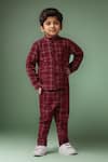 Buy_Petite Pomme_Maroon Corduroy Boys Suit Set _Online_at_Aza_Fashions
