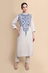 BHAIRAVI JAIKISHAN_Beige Embroidered Kurta Set _at_Aza_Fashions