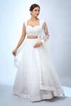 Buy_Samyukta Singhania_White Sequins, Embroidery Sweetheart Neck Lehenga Set _at_Aza_Fashions