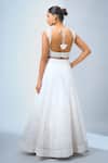 Shop_Samyukta Singhania_White Sequins, Embroidery Sweetheart Neck Lehenga Set _at_Aza_Fashions