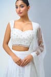 Samyukta Singhania_White Sequins, Embroidery Sweetheart Neck Lehenga Set _at_Aza_Fashions