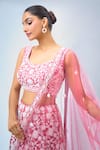 Shop_Samyukta Singhania_Pink Georgette, Net Tassels, Embroidery Floral Lehenga Set _Online_at_Aza_Fashions
