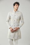 Buy_Arihant Rai Sinha_Gold And Grey Woven Jacquard Sherwani Set 