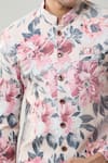Buy_Arihant Rai Sinha_Peach Floral Print Sherwani And White Pollo Pant 