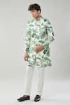 Buy Arihant Rai Sinha Cream Floral Print Semi Indo Sherwani Set Online at Aza Fashions Buy_Arihant Rai Sinha_Cream Floral Print Semi Indo Sherwani Set _Online_at_Aza_Fashions