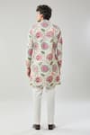 Shop_Arihant Rai Sinha_Floral Printed Beige Sherwani Set _at_Aza_Fashions