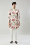 Buy_Arihant Rai Sinha_Floral Printed Beige Sherwani Set 
