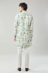 Shop_Arihant Rai Sinha_Cream Floral Print Semi Indo Sherwani Set _at_Aza_Fashions