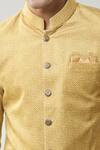 Buy_Arihant Rai Sinha_Yellow Woven Suede Sherwani And White Pollo Pant 