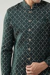 Buy_Arihant Rai Sinha_Green Woven Jacquard Sherwani And White Pant _Online_at_Aza_Fashions