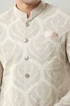 Shop_Arihant Rai Sinha_Beige Woven Jacquard Sherwani And White Pollo Pant _Online_at_Aza_Fashions