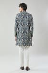 Shop_Arihant Rai Sinha_Floral Print Blue Sherwani And White Pollo Pant _at_Aza_Fashions
