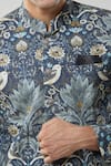 Arihant Rai Sinha_Floral Print Blue Sherwani And White Pollo Pant _at_Aza_Fashions