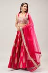 Buy_Samyukta Singhania_Pink Net Embroidery Lehenga Set _Online_at_Aza_Fashions