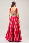 Shop_Samyukta Singhania_Pink Net Embroidery Lehenga Set _at_Aza_Fashions