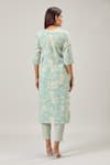 Shop_Naintara Bajaj_Green Cotton Embroidery Round Neck Printed Kurta Set _at_Aza_Fashions