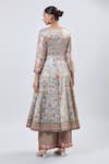 Shop_Samyukta Singhania_Gray Floral Foil Anarkali Kurta Set _at_Aza_Fashions