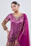 Samyukta Singhania_Purple Foil Digital Printed Anarkali Kurta Set _Online_at_Aza_Fashions