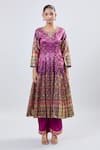 Buy_Samyukta Singhania_Purple Foil Digital Printed Anarkali Kurta Set _Online_at_Aza_Fashions