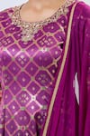 Shop_Samyukta Singhania_Purple Foil Digital Printed Anarkali Kurta Set _Online_at_Aza_Fashions