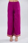 Samyukta Singhania_Purple Foil Digital Printed Anarkali Kurta Set _at_Aza_Fashions