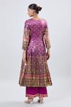 Shop_Samyukta Singhania_Purple Foil Digital Printed Anarkali Kurta Set _at_Aza_Fashions