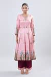 Buy_Samyukta Singhania_Pink Foil Digital Anarkali Kurta Set _Online_at_Aza_Fashions