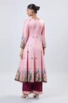 Shop_Samyukta Singhania_Pink Foil Digital Anarkali Kurta Set _at_Aza_Fashions