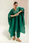 PRAHNAAYA_Green Moroccan Star Kaftan With Pants _Online_at_Aza_Fashions
