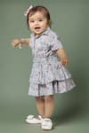 Buy_Petite Pomme_Blue Linen Tiered Giraffe Print Girls Dress _Online_at_Aza_Fashions