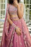 Buy_Samyukta Singhania_Pink Net Embroidery Lehenga Set_Online_at_Aza_Fashions