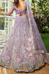 Shop_Samyukta Singhania_Mauve Net Sequins, Embroidery Lehenga Set _at_Aza_Fashions
