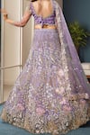 Shop_Samyukta Singhania_Mauve Net Sequins, Embroidery Lehenga Set _Online_at_Aza_Fashions