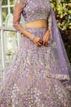 Samyukta Singhania_Mauve Net Sequins, Embroidery Lehenga Set _at_Aza_Fashions