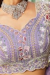 Buy_Samyukta Singhania_Mauve Net Sequins, Embroidery Lehenga Set 