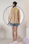Shop_Surabhi Arya_Yellow Poplin Collared Striped Shirt _at_Aza_Fashions