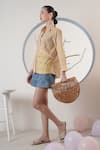 Buy_Surabhi Arya_Yellow Poplin Collared Striped Shirt 