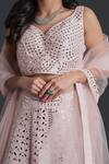 Buy_Samyukta Singhania_Pink Silk, Net Mirrors, Tassels Light Embroidered Lehenga Set_Online_at_Aza_Fashions