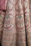 Buy_Samyukta Singhania_Peach Silk, Organza Beads, Sequins, Embroidery Lehenga Set _Online_at_Aza_Fashions